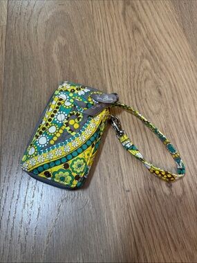 Vera Bradley Yellow & Green Floral Wristlet Wallet with Strap